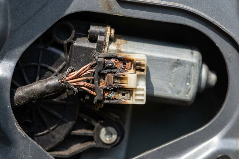 Kann ein Kurzschluss in einem elektrischen Fensterheber alle Tür-Elektronikkomponenten lahmlegen?
