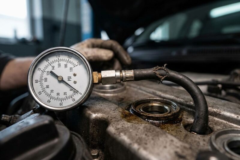 Kompressionsprüfung durchführen: Verschleiß an Kolbenringen oder Ventilschäden erkennen
