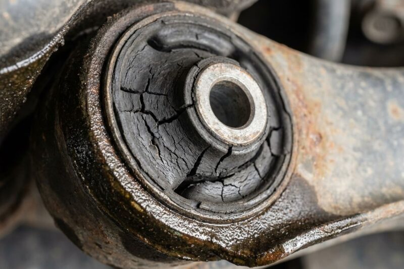 How to tell if a knocking noise is from a worn suspension bushing or a bad shock absorber